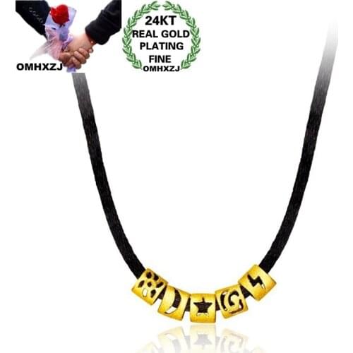 OMHXZJ CA301 Wholesale European Fashion Fine Party Birthday Gift Sun Moon Cloud Bracelet DIY Accessories 24KT Gold Pendant Charm