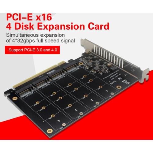 PCI-E Signal Split Array Card PH44 NVME 4 Disk Array Card Supports SSD/M.2 PCI-E Device Of M.2 NVME Protocol Of Hard Disk
