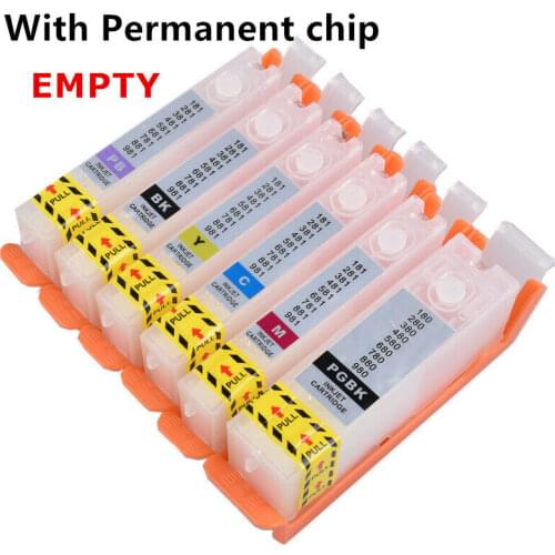 PGI-280 cli-281 280 281 XXL refillable ink cartridge for canon TS8120/TS8220/TS8230/TS9120 printer empty 6color