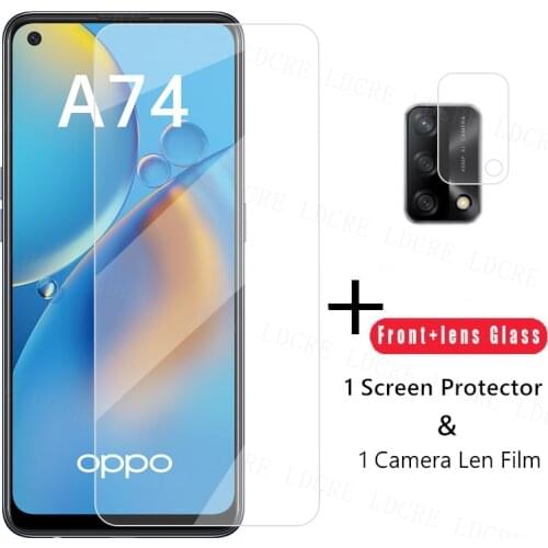 2.5D Clear Glass For OPPO A74 Screen Protector For OPPO A74 Tempered Glass Protective Phone Film For OPPO A74 Camera Len Film