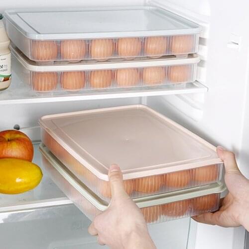 Rectangle 24Eggs Refrigerator Preservation Single Layer Storage Container Modern Plastic Household Refrigerator Egg Boxes Case