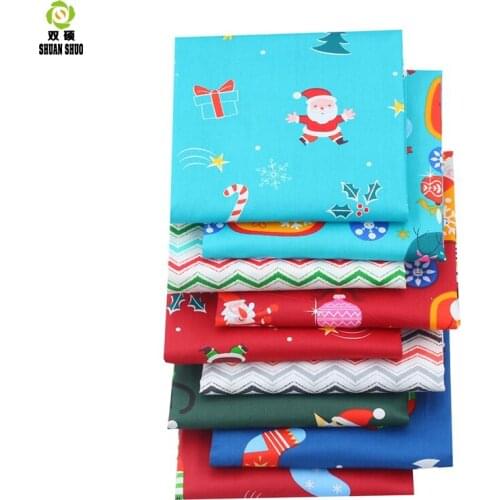 Shuanshuo Half Meter Christmas Printing Cotton Fabric For Handmade DIY Quilting Sewing Textile Material 150*50cm