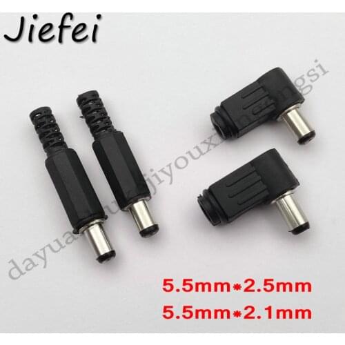 5.5MM * 2.5MM / 2.1MM DC Power Male Plug Jack Adapter straight / Right angle 90 Degree Connector Male Plug 5.5*2.5MM / 2.1MM