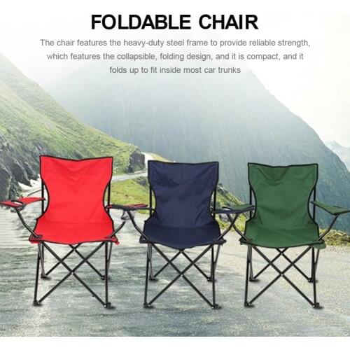 Foldable Camping Chair Portable Tailgating Chair With 2 Cup Holder Adults Quad Chair With Storage Bag For Outdoor Fishing Beach