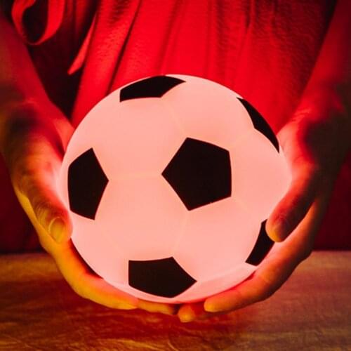 Football LED Night Light Dimmable Touch Lamp USB Rechargeable Waterproof Silicone Ball Lamp for Children Kids Baby Toy Gift