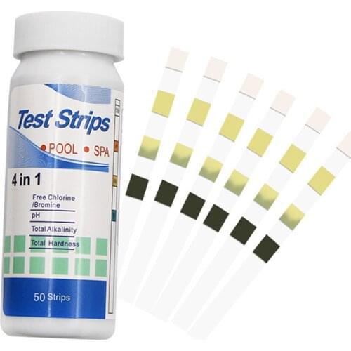 Tester Residual Chlorine Paper PH Value Test Strip Water Testing 4 In 1 Water Quality Test Chlorine Bromine Test PH Test Strips