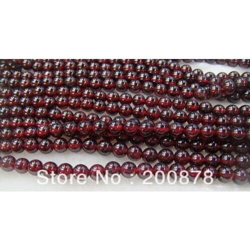 TSB9995 Wholesale Natural Stone 8mm Wine Red Garnet 48 beads each strand January Birthstone Aquarius Lucky amulets