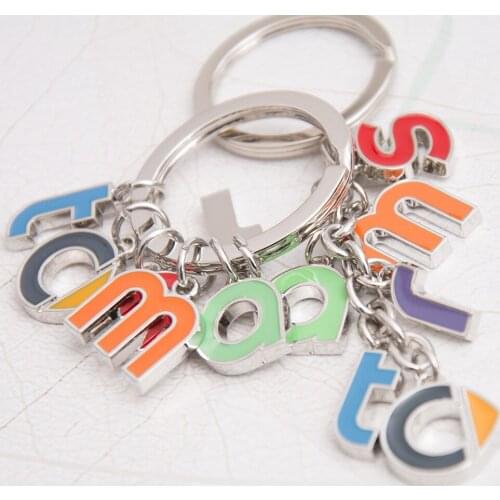 Stainless Steel Smart Car Key Chain Keychain smart fortwo, 451, smart logo key ring Alphabetic decorative chain long ring