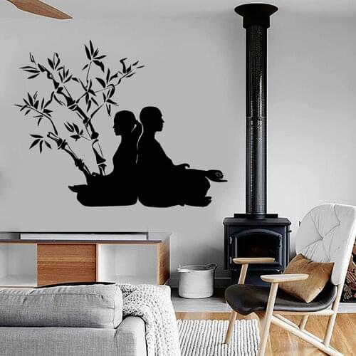 Yoga Poses Wall Decals Buddhism Vinyl Wall Stickers For Yoga Studio Zen Meditation Wall Art Mural For Bedroom Wallpaper H212