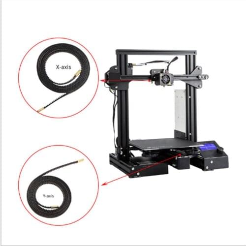 Replacement 2GT-6mm Belt x-Axis +y-Axis Copper Buckle Rubber Belt for Ender-3 Gates 3D Printer