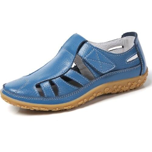 Women Real Leather Shoes Moccasins Mother Loafers Soft Leisure Flats Casual Female Driving nurse Footwear large shoes