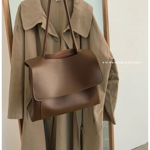 WOMENS Bag Bulk Bag 2020 New Style chao wang Red Briefcase Non-mainstream Design Simple Textured Package Shoulder Large Bag