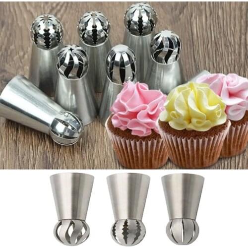 1PC Cupcake Stainless Steel Sphere Ball Shape Icing Piping Nozzles Pastry Cream Tips Flower Torch Pastry Tube Decoration Tools
