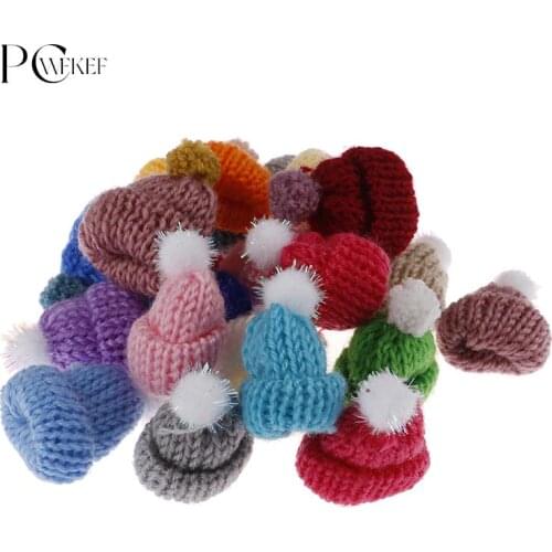10 Pcs Mini Handmade Small Knitting Hat for DIY Dolls Decoration Phone case Decoration 3.5CM