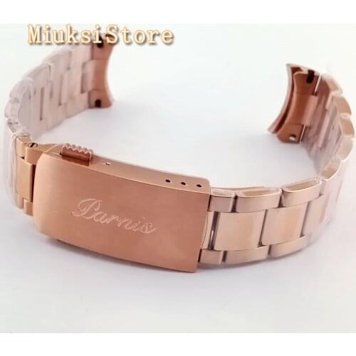 20mm Rose gold steel bracelet watch band strap Fit Parnis 40mm Sub watch P894