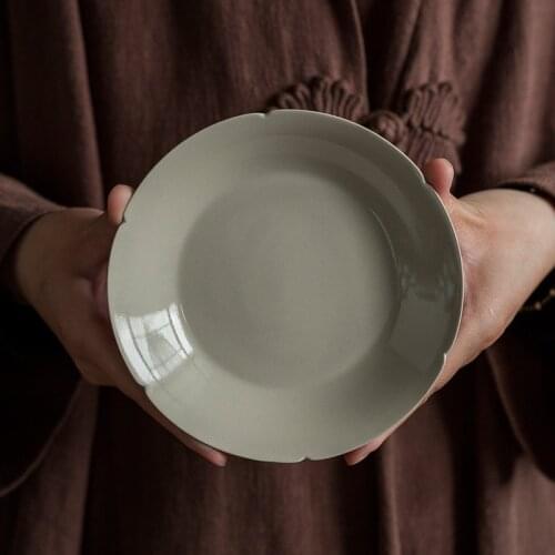 2020 Vegetal Ash Tea Bearing Ceramic Teapot Tray Japanese Handmade Kung Fu Tea Set Water Storage Dry Foam Tray Fruit Tray Saucer