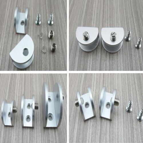 4 Pieces Glass Shelf Clamp Clip4pcs/set High Quality Space Aluminum Glass Clips Adjustable Wall Mounted Glass Shelf Clamp Brack