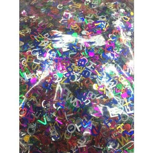 50g/lot A-Z English Alphabet Letters Sequins 5mm PVC Sequin Flat Paillette Sequins Decoration Christmas Festival Confetti