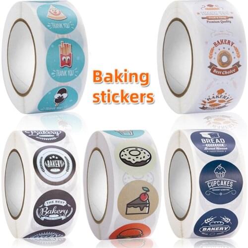 500pcs Food Stickers Bakery cake Handmade Stickers Labels for Cookie Candy Chocolate Wrapping Stickers Birthday Party Supplies