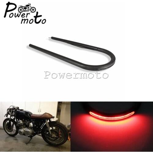 560mm Motorcycle Tube Rear Seat Frame Hoop Loop LED Stop Turn Signal Brake Light For Harley Cafe Racer Yamaha XJ550 XJ650