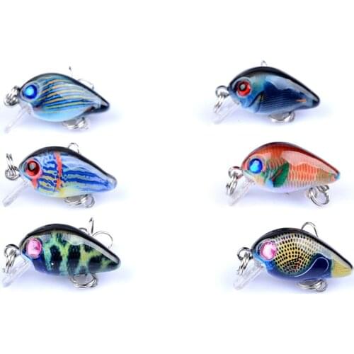6pcs/Lot Mini Artificial Bait Tackle Wobbler For Fishing Lure Hard Crank Swimbait Pesca Crazy Fish Bass 3cm Crankbait Topwater