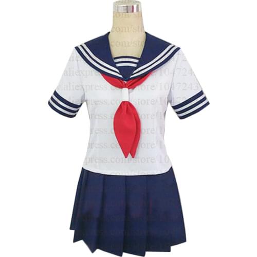 Anime GINTAMA cosplay Kagura leader JK Japanese daily shool uniform Halloween costume Sailor suit top+skirt+tie