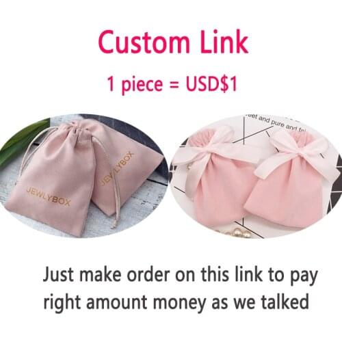Custom Jewelry Drawstring Bags Personalized Logo Printed Pouches Velvet Jewellery Packaging Sack Wedding Favor Bags