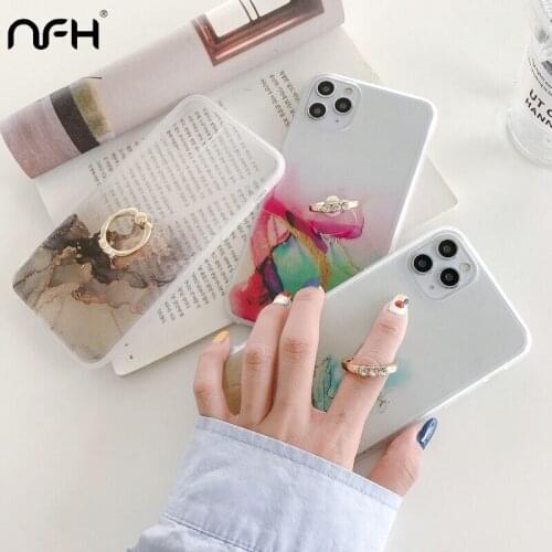 Luxury Colorful Glitter Phone Case For iPhone 12 Mini 11 12 Pro X XR Xs Max SE2 7 8 Plus IMD Bumper Clean Cover with Ring Holder