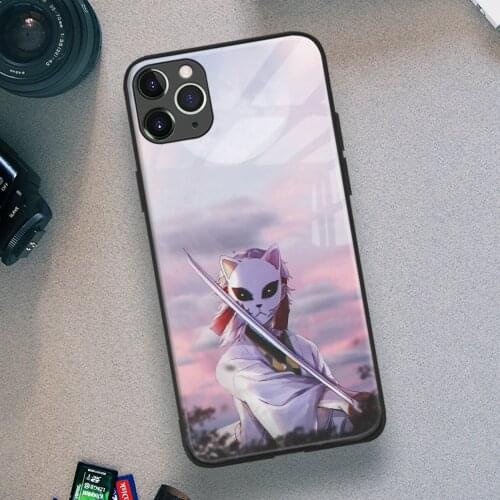 Sabito Kimetsu No Yaiba Anime Soft TPU Glass Phone Case for IPhone SE 6s 7 8 Plus X Xr Xs 11 12 Mini Pro Max Samsung