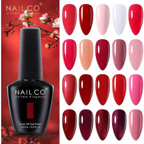 NAILCO Gel Nail Polish 15ml Chocolate Brown Caramel Coffee Colors Series Nails Art Glitter Manicure Set Base UV Nails Gel Design