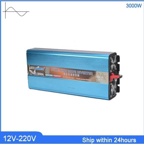 3000W Big Power Inverter DC 12V to AC 220v Power/Truck Inverter with 5V USB Port/Customized Socket Pure Sine Wave Transformer
