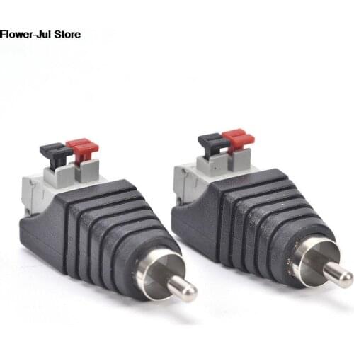 2pcs Speaker Wire Cable to Audio Male Cable Professional Jack Press Plug RCA Connector Adapter Cable HOT SALE