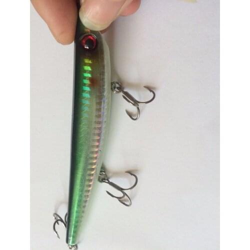 Quality Zigzag Dog Pencil Lure External Laser Artificial Bait For Seabass 12cm/17g