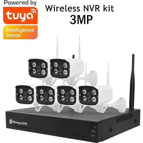 Tuya Smart Life 8CH NVR 6cam Video Surveillance Kit 1080P WIFI CCTV System Monitor NVR CCTV Camera Security System Waterproof