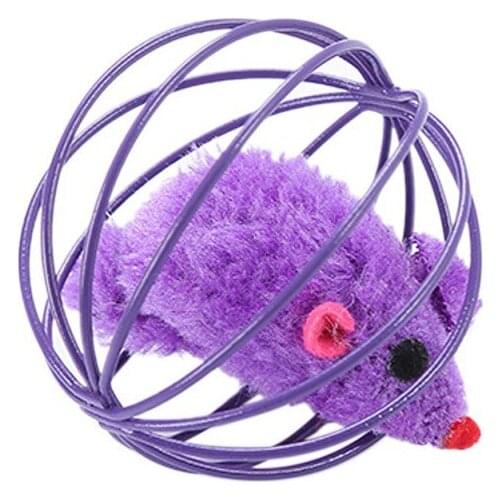 Cat Interactive Toys Scratch Ball Simulated Mouse Rat Mice Cage Plastic Artificial Colorful Kitten Teaser Pet Animal Supplies