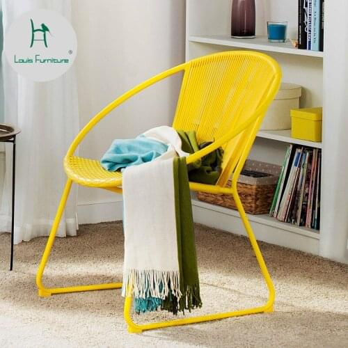 Louis Fashion Chaise Lounge Nordic Rattan Leisure Living Room Sofa Minimalist Modern Designer