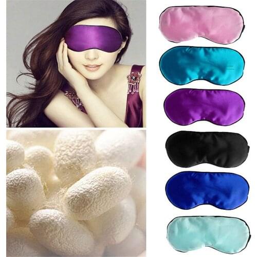 Fashion 1 pcs New Pure Silk Sleep Rest Eye Mask Padded Shade Cover Travel Relax Aid Blindfolds Shade Eye patch For Sale