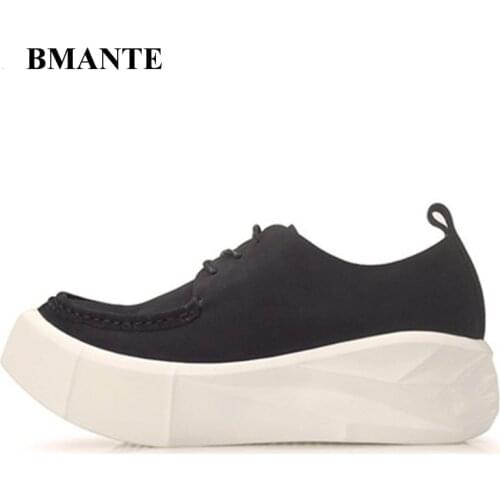 Bmante Genuine Leather Suede Men Shoes Increased Thick Bottom Trainers Sneaker Lace-Up Male Boots Gothic Japanese High Street
