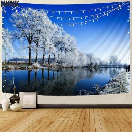 NKNK Snow Tapiz Trees Rug Wall Natural Tapestries Landscape Tenture Mandala Wall Hanging Boho decor Witchcraft New