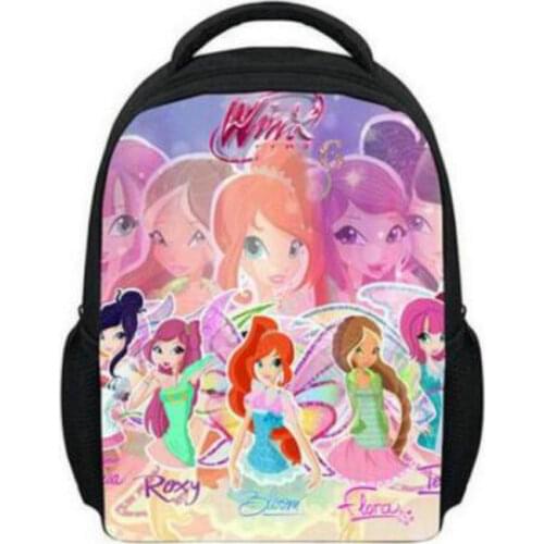 2019 new Cartoon Kids Backpack Kindergarten School Bag Children Printing Winx Club Butterfly Princess Backpack Girls Mochila