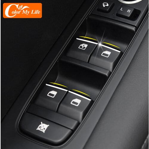 Stainless Steel Car Windows Lifter Switch Panel Knob Trim Sticker for Kia Sportage SL 3 R Sportage3 SportageR 2011 - 2015 LHD