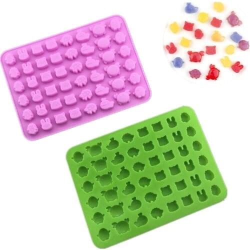 48 cavity small animals Gummy Bear Rabbit chocolate silicone mold fondant tool cartoon candy Eco-Friendly
