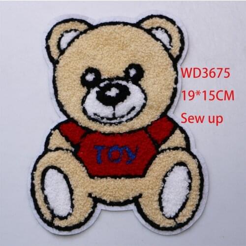 High-end Fashion Cute Bear Anime Icon Towel Embroidered Applique Patches for Clothing DIY Sew up Badge on the Backpack