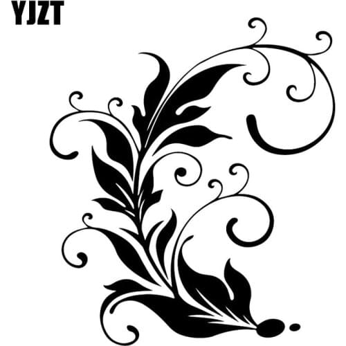 YJZT 15.2X17.5CM Leaf Swirl Art Window Decals Fashion Car Whole Body Decoration Stickers C25-1294
