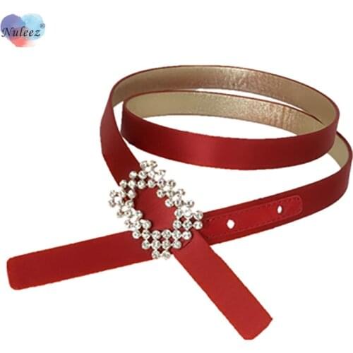 Nuleez Brand Belts Women Velvet Diamond Buckle Elegant Lady Accessory Wearing 2021 New Spring and Summer