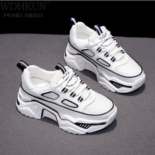 2021 Women Sneakers White Black Designer Shoes Woman Autumn Winter Chunky Sneakers Fashion Light Shoes Ladies Platform Footwear
