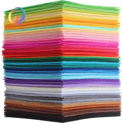 1mm Thickness Polyester Non Woven Felt Fabric Cloth Felts Of Home Decoration Pattern Bundle For Sewing Dolls Crafts 40pcs15x15cm