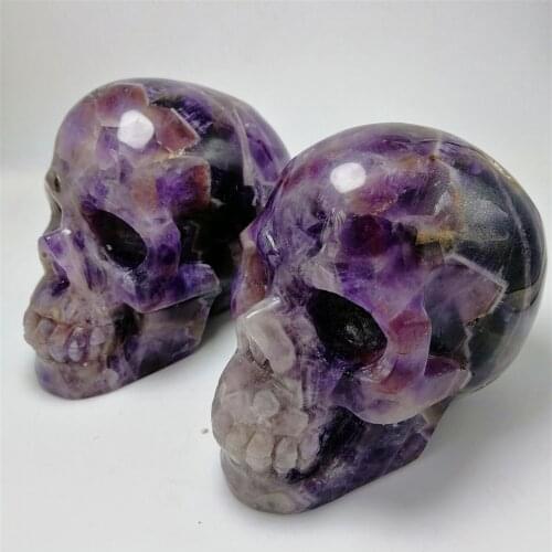 1 pc 600-1000g Hot New Product Natural Crystal skull gems ghost head carved Chakra Crystal Ornament