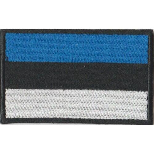 1PC Flag of Estonia Armband Embroidered Patch Hook & Loop or iron on Embroidery Velcro Badge Cloth Military Moral Stripe