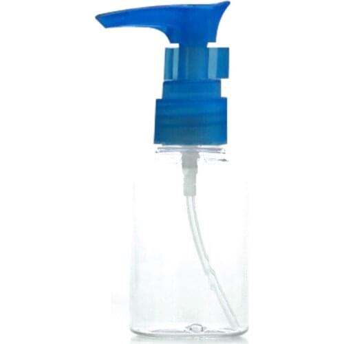 100ml Refillable Empty Clear Plastic Shampoo Press Pump Bottle Pet Accessory Random Color